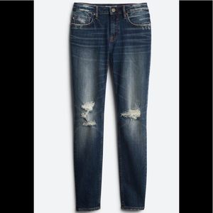 Vigoss Jagger Distressed Skinny Jeans, Authentic Stretch, Navy Blue, Size 8 (29)